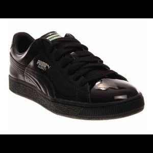 Patent leather black puma sneakers